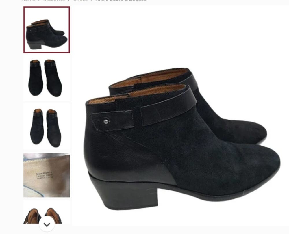 Madewell Charley ankle Boot Size 8.5 black leather/suede